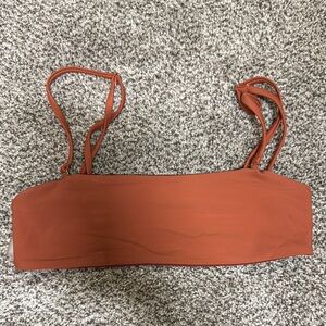 Orange Bandeau Bikini Top with Adjustable Straps